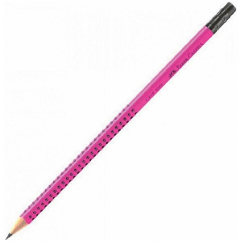 Faber-Castell graphite pencil grip 2001 UK with pink eraser