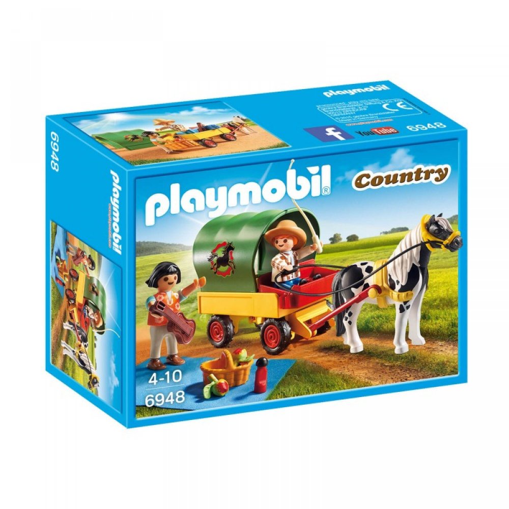 Playmobil Country Άμαξα Με Πόνυ Και Παιδάκια