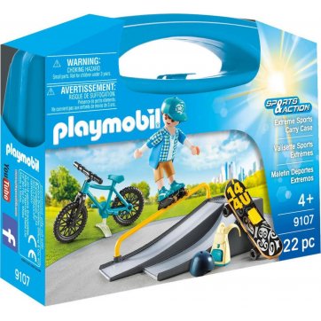 Playmobil Playmobil Βαλιτσάκι Skateboarder με πίστα και ποδήλατο 