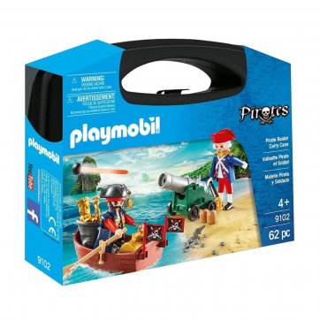 Playmobil Playmobil Pirates - Λιμενοφύλακας Με Κανόνι Και Πειρατής Σε Βάρκα - Βαλιτσάκι 