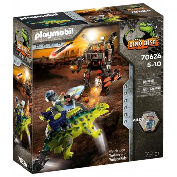 Playmobil PLAYMOBIL Dino Rise Agylosaurus with anti-robot fighter