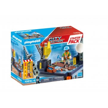 Playmobil Starter Pack Construction site with lifting crane