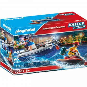 Playmobil Playmobil Police Speedboat And Robber With Jet Ski